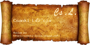 Csanki Lúcia névjegykártya